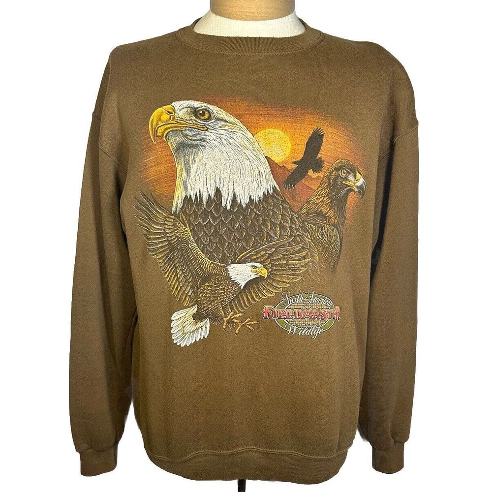 Vintage 90s FieldMaster North American Wildlife Eagle Nature Crewneck Sweatshirt